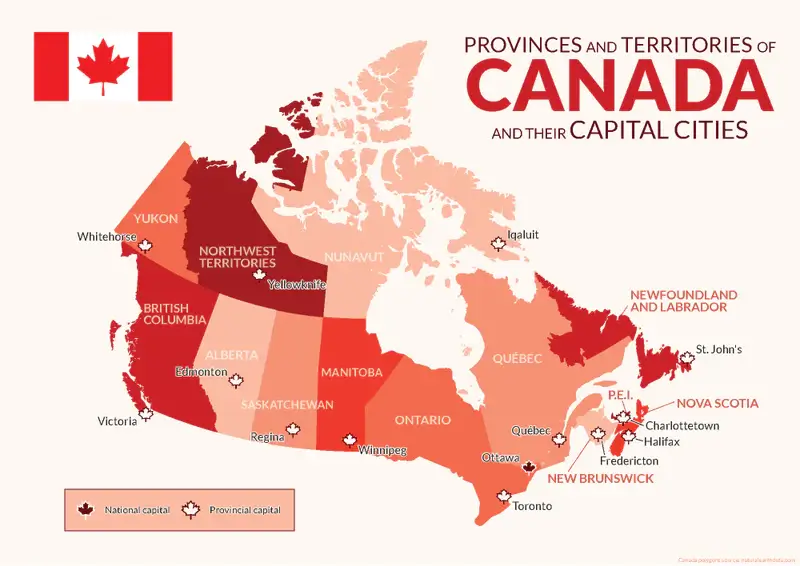 Canada provinces and territories english dictation exercise